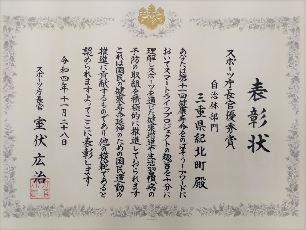 アワード表彰状